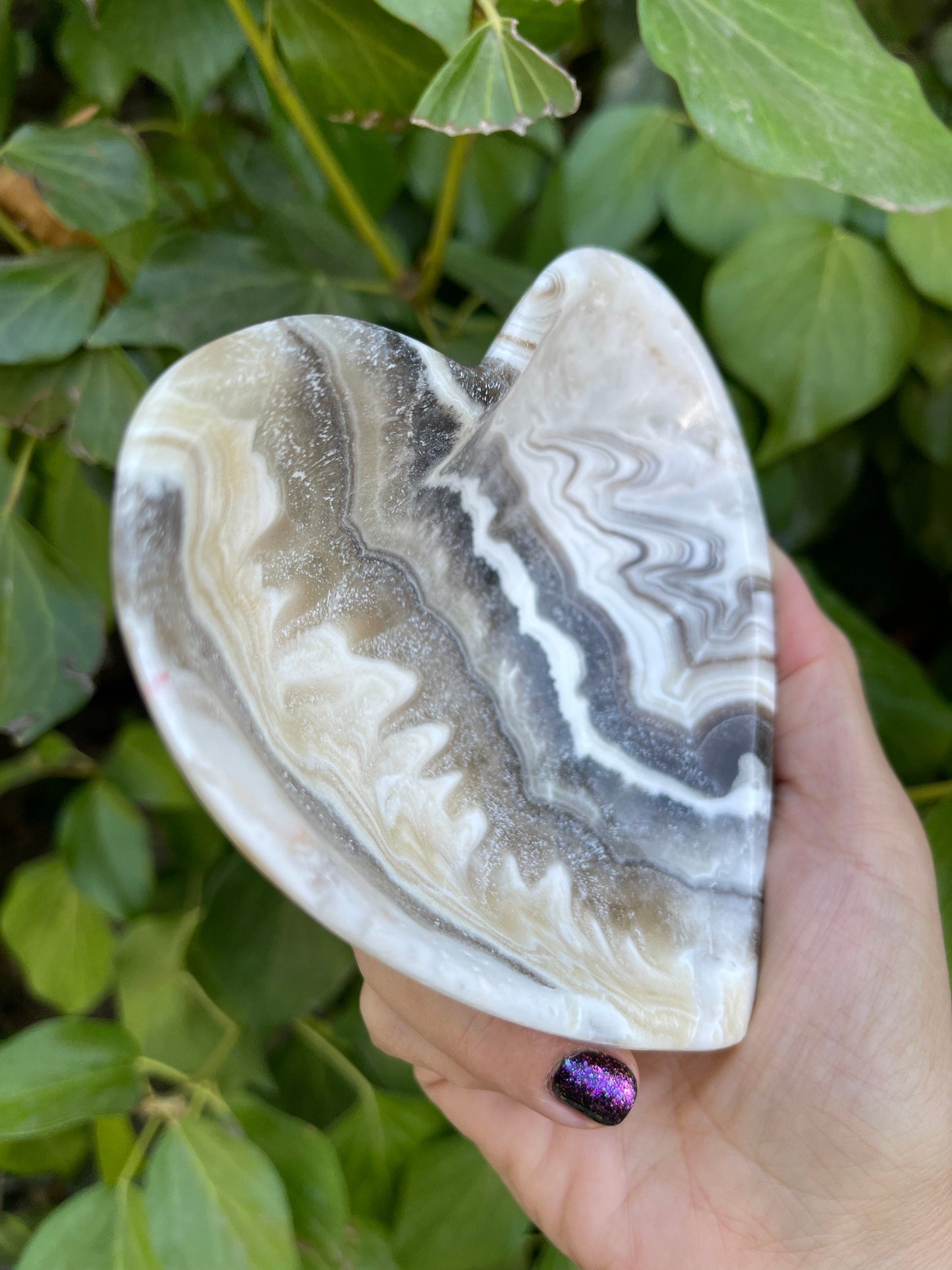 Zebra Onyx Heart Dish, Heart Bowl, Ring Dish, Gemstone Hearts, Home Accessories, Home Decor, Housewarming, Reiki, Chakra,