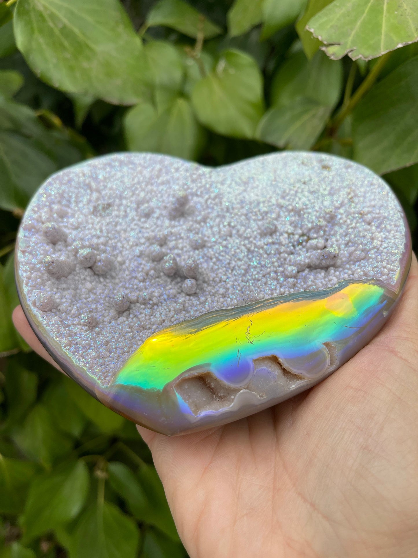 Druzy Aura Heart, Angel Aura Heart, Aura Agate Heart, Aura Crystals, Angel Aura Quartz, Crystal Hearts