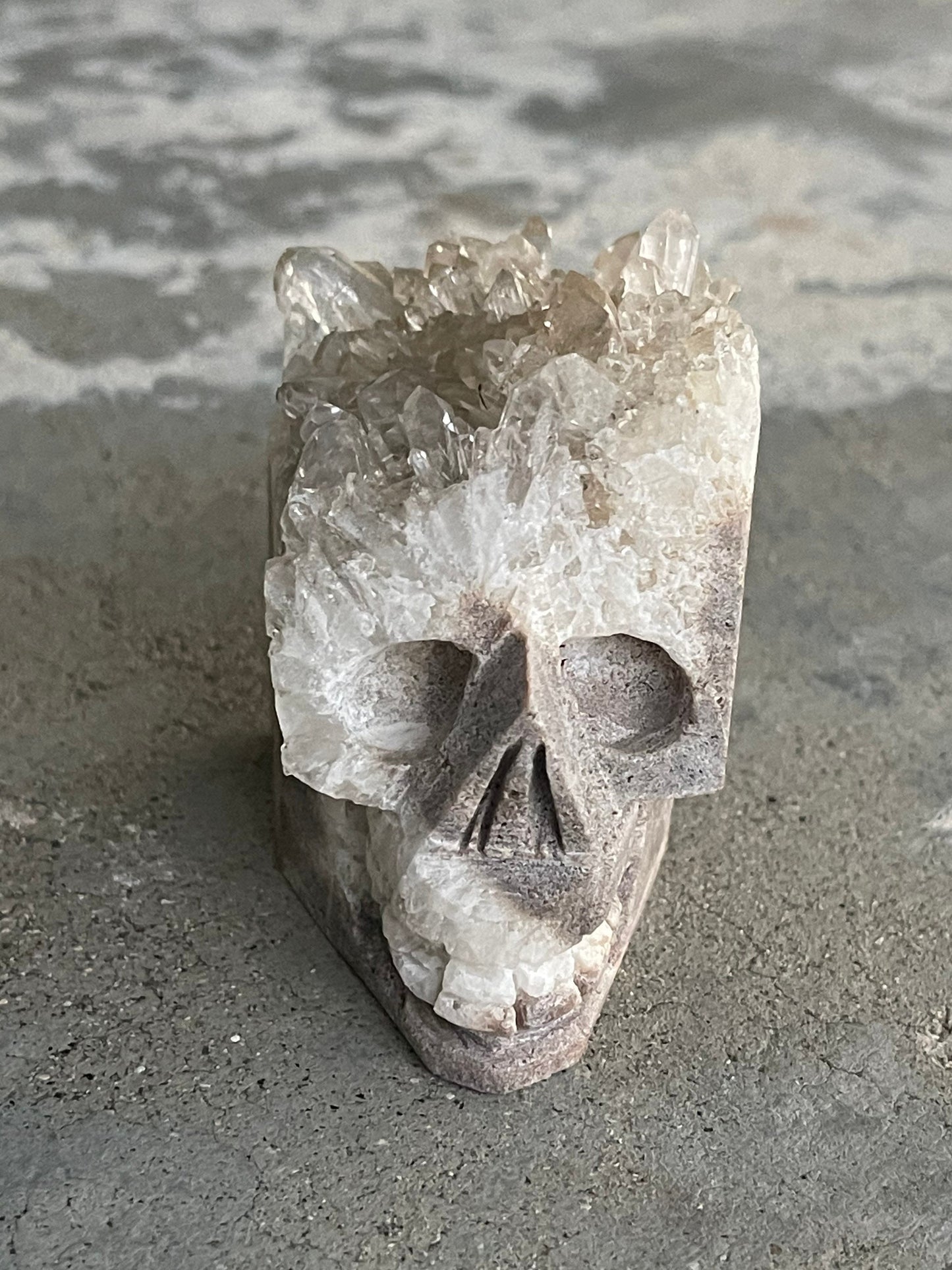 Quartz Cluster Skull, Quartz Skull, Skull, Crystal Skulls, Crystal Cluster, Home Decor, Altar, Skull Carvings, Reiki