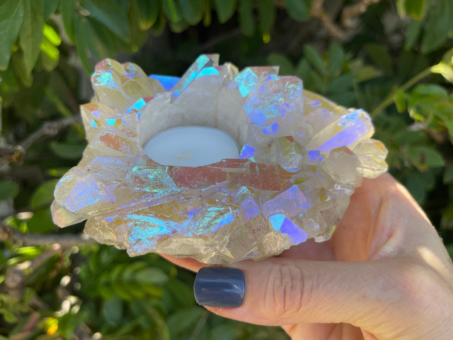 Angel Aura Candle Holder, Air Plants, Aura Quartz Cluster, Home Accessories,Home Decor, Quartz, Reiki, Chakra, Meditation, Altar